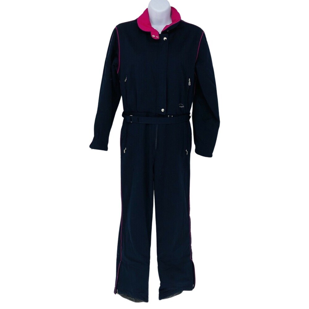 Vintage Bogner Navy Blue USA Made Snow Bunting Ski Suit Size 10 Nylon/Lycra